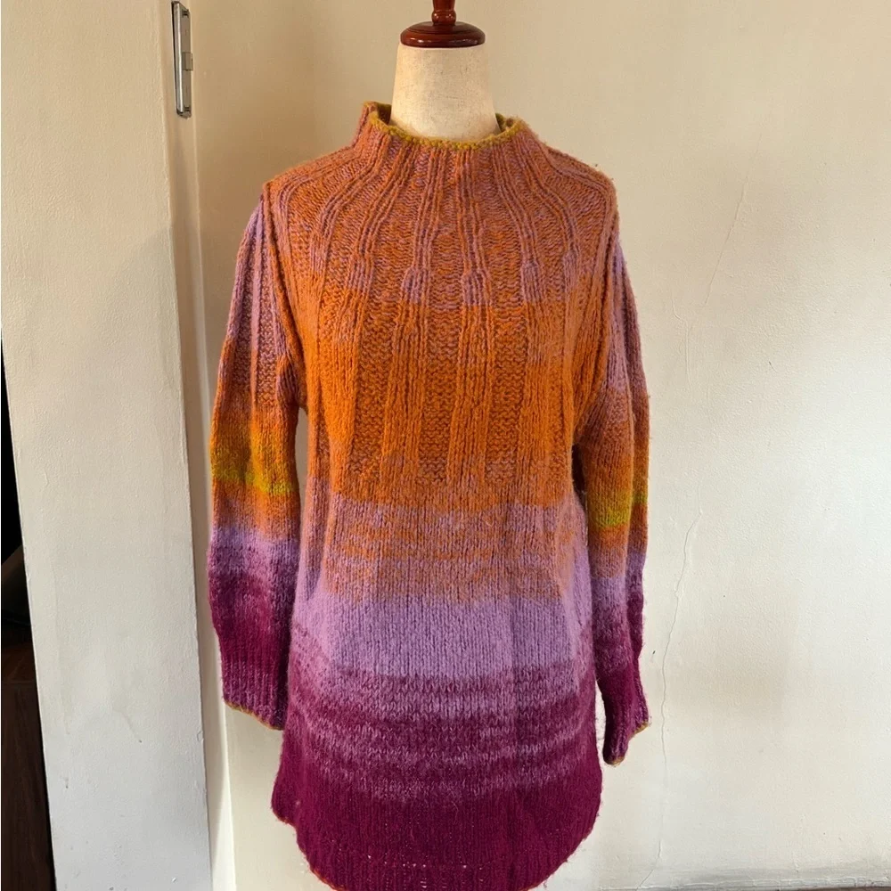 Anthropologie Knit Wool Alpaca Blend Long Sleeve Relaxed Fit Pullover Sweater - Picture 3 of 7
